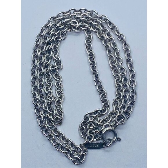 Tiffany & Co Jewelry - 20" Tiffany & Co. 3mm Large Link Rolo Chain Necklace in Sterling Silver